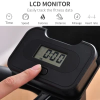 Soozier Stationary Elliptical Cross Trainer Magnetic Resistance Exercise Bike Two-way Cardio Fitness Workout Machine with Flywheel & LCD Digital Monitor Display Phone Holder, for Home Office Gym Black(m-6)