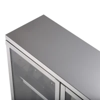 HOMCOM Vertical 24" x 16" Stainless Steel Bathroom Wall-Mounted Glass Medicine Cabinet(m-11)