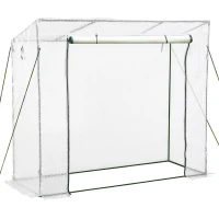 Outsunny 79" x 29" x 66" Walk-in Garden Greenhouse Patio Hot House with Durable Steel Frame Outdoor Tomato Plant House White(m-2)