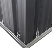 Outsunny 3.5' x 6' Lean to Garden Storage Shed, Outdoor Metal Tool House with Lockable Door Vents for Backyard Patio Lawn, Gray(m-14)