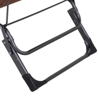 Outsunny Oxford Fabric Metal Frame Outdoor Pool Sun Lounger Lounge Chair 120°/180°, Brown(m-9)