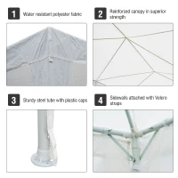 Outsunny 10X30ft Gazebo Canopy Party Tent Outdoor Event Sunshade Portable with 5 Removable Sidewalls White(m-4)