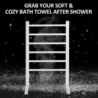 HOMCOM 6-Bar Aluminum Freestanding Towel Warmer Electric Heated Shelf Home Bathroom Towel Drying Rack Stainless Steel(m-6)