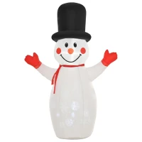 HOMCOM 6ft Christmas Inflatables Outdoor Decorations Glowing Snowman, Blow-Up Yard Christmas Decor with LED Lights Display(m-10)