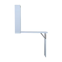 HOMCOM Wall Mounted Fold Out Convertible Desk Laptop Table with Storage Shelf White(m-7)