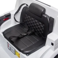 Aosom Compatible 12V Battery-powered Kids Electric Ride On Car Landrover Discovery 4 Toy with Parental Remote Control Music Lights MP3 Suspension Wheels for 3-6 Years Old White(m-13)