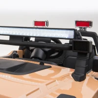 Aosom 12V Kids Electric 2-Seater Ride On Police Car SUV Truck Toy with Parental Remote Control & MP3 Sound, Tan(m-13)