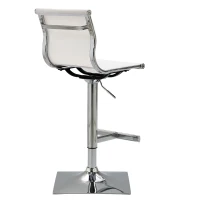 HOMCOM Modern Adjustable Bar Stool Pub Chair, Swivel Dining Stool with Gas Lift, Steel Base, Breathable Fabric Seat for Kitchen Island Counter, White(m-11)