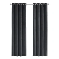 Monarch 52" x 95" Room Darkening Curtain Panels (Set of 2), Textured Finish - Dark Grey(m-1)