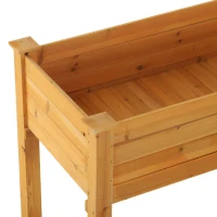 Outsunny 48" x 24" Raised Garden Bed Elevated Wooden Planter Box for Backyard, Patio, Balcony(m-10)