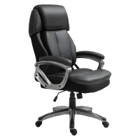 Vinsetto High Back Home Office Chair PU Leather Swivel Chair w/ Adjustable Height, Black(m-10)