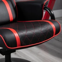 Vinsetto High Back Video Gaming Recliner with Ottoman, Racing Style PC Computer Office Chair, Swivel with Headrest & Lumbar Support, Adjustable Height, Black/Red(m-14)