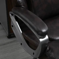 Vinsetto High Back Executive Chair Computer Ergonomic Task Seat PU Leather Swivel Chair for Office with Padded Armrests, Adjustable Height, Brown(m-8)