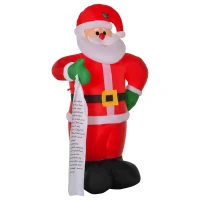 HOMCOM 8ft Christmas Inflatable Santa Claus with Toy List, Outdoor Blow-Up Yard Decoration with LED Lights Display(m-1)