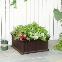 Outsunny 24'' x 24'' x 12'' Raise Garden Bed, Planter Box, Above Ground Garden for Flowers, Herb, Vegetables with Easy Assembly, Brown(m-2)