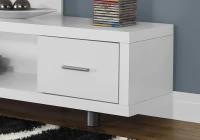 Monarch 60" Art Deco Style 3-Tier Open Shelf Storage Drawer Console TV Stand - White Finish(m-3)