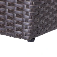 Outsunny 2 PCS Square Plastic Rattan Metal Flower Pot Indoor Outdoor Plants Box Seed(m-7)