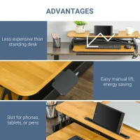 Vinsetto 32'' Height Adjustable Sit Standing Desk Converter, Ergonomic Laptop Riser Workstation with Keyboard Tray(m-6)