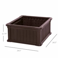 Outsunny 24'' x 24'' x 12'' Raise Garden Bed, Planter Box, Above Ground Garden for Flowers, Herb, Vegetables with Easy Assembly, Brown(m-3)