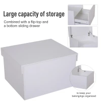 HOMCOM Ample Capacity Shoe Cabinet Box Bench w/ Drawers Particleboard White(m-5)