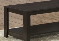 Monarch 3 Piece Contemporary Shelved Rectangular Wood-Look Coffee Table / Two Matching End Tables Set - Cappuccino(m-3)