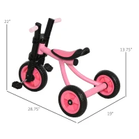 Qaba 3 Wheel Kids Tricycle Toddler Walking Trikes with Adjustable Seat for 3-6 Years old Boys & Girls Pink(m-3)