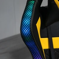 Vinsetto Racing Gaming Chair with RGB LED Lights, Adjustable Height, Gamer Office Chair, Computer Desk Chair, Black/Yellow(m-15)