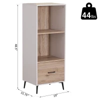 HOMCOM Modern 2-Tier Vertical Storage Cabinet Display Rack Home Organzier Living Room(m-3)