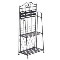 Outsunny 3-Tier Metal Folding Vintage Plant Stand Display Rack Bookshelf Unit Indoor Outdoor(m-4)