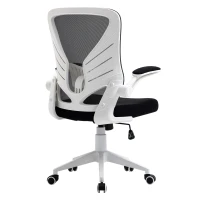 Vinsetto Mid-Back Mesh Home Office Chair Computer Task Ergonomic Desk Chair with Lumbar Back Support, Flip-Up Arm, and Adjustable Height, Black(m-12)