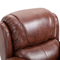 HOMCOM Vibration Massage Recliner Chair for Living Room with Heat,   Single Sofa, PU Leather Power Reclining Chair, Home Theater Seating with Footrest, Brown(m-15)