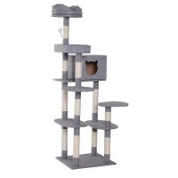 PawHut 40" Cat TreeCondo Kitten Scratching Post  Scratcher Climbing Tower Activity Center(m-1)