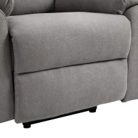 HOMCOM Electric Power Lift Recliner Massage Sofa Linen Surface w/ 8 Vibration Points 2 Remote, Living Room Office Furniture - Grey(m-17)