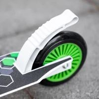 Aosom Youth Kick Scooter One-Click Foldable Teens Ride On Toy with Adjustable Handlebar Rear Brake for Boys and Girls Aluminium White(m-9)