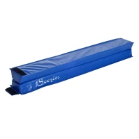 Soozier 8FT Folding Floor Balance Beam Foam Gymnastic Training Low Height Beam for Kids Home Gym Blue(m-6)