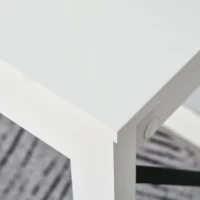 HOMCOM Home Office Computer Desk with Lower Storage Cabinet and X Bar Metal Frame, White(m-12)