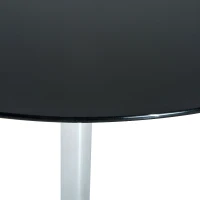 Open Box HomCom 29" Modern Compact Lightweight Round Glass Top Pub Bistro Patio Table - Matte Black(m-5)