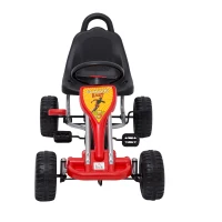 HOMCOM Pedal Go Kart Kids Children Racing Wheel Rider w/ Hand Brake Red Black(m-2)