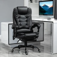 Vinsetto 7-Point Vibrating Massage Office Chair High Back Executive Recliner with Lumbar Support, Footrest, Reclining Back, Adjustable Height, Black(m-2)