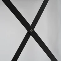 HOMCOM Home Office Computer Desk with Lower Storage Cabinet and X Bar Metal Frame, White(m-15)