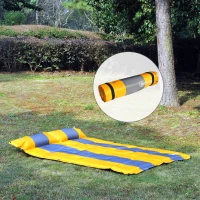 Outsunny 2-Person Outdoor Self-Inflating Camp Pad Air Mat Mattress Sleeping Pad with Pillows for Camping, Backpacking, Tents(m-1)