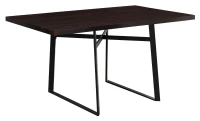 Monarch 60" x 36" Rectangular Modern Metal Base Dining Table - Cappuccino Brown(m-1)