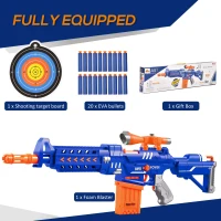 Qaba Automatic Soft Bullet Toy Foam Blaster with 20 EVA Foam Darts and Target Board Game for Boys & Girls 8-12 Years Old(m-4)
