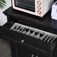 HOMCOM 71" Traditional Freestanding Kitchen Buffet with Hutch, Pantry Cabinet with 4 Doors, 3-Level Adjustable Shelves, and 1 Drawer, Black(m-13)