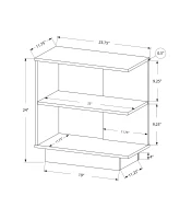 Monarch 24" Contemporary 3-Tier Wood Storage Side Accent Table - Cappuccino Brown Finish(m-4)