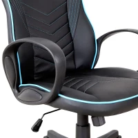 Vinsetto Executive PU Leather Rocking Office/ Gaming Chair Adjustable Padded Seat with Wheels Black/Blue(m-6)