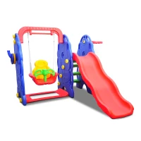 Qaba Sturdy Playground Set - Indoor/Outdoor - Blue/Red - Ages 2-7(m-1)