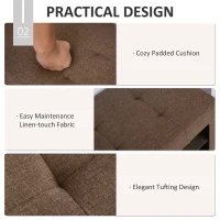 HOMCOM Modern Folding Shoe Storage Bench with Flipping Lid, Ottoman Bench for Bedroom & Hallway with 9 Cubes, Brown(m-5)