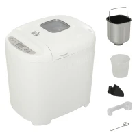 HOMCOM 2 Pound Non-Stick Bread Maker Machine With 11 Menu Settings, 2 Loaf Sizes, 3 Crust Colors, 13h Delay Timer, 1h Warming Function, 550W(m-2)