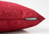 Monarch 18" x 18" Feathered Velvet Throw Pillow (Set of 2) - Red(m-3)